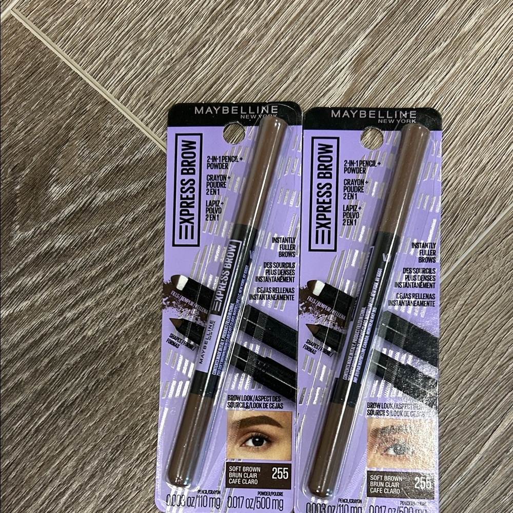 2X Maybelline Express Brow 2 In 1 pencil & powder #255 Soft Brown